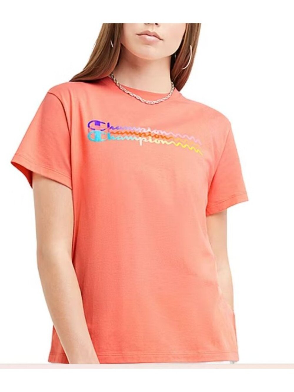 Champion Short Sleeve Tshirt Womens‎ XS Peach Write Out